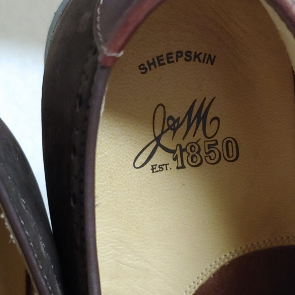 Like new J&M Sheep skin oxfords  1860 collection sz.11M like new - Picture 4 of 14